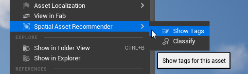 Show Tags menu entry